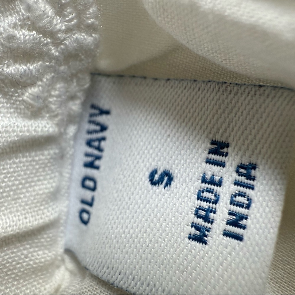 Old Navy White Cottagecore Swiss Dot Tiered Maxi Dress Tie Front Boho S - Picture 8 of 10